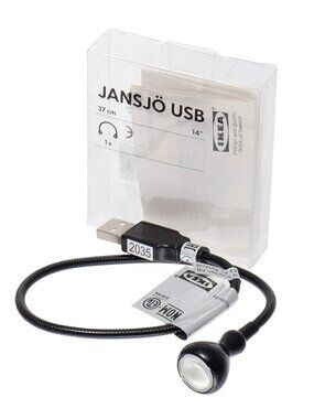 JANSJÖ 702.912.32/70291232 LED USB lamp, black, 15 "